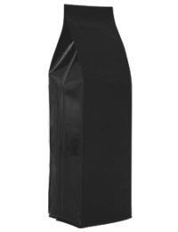 Foil Bags - Concealed-Seal Gusseted Foil Bags Matte Black 5lb. No Valve