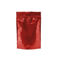 Foil Bags - Stand Up Foil Pouches Clear/Red No Valve 16oz. + Zip