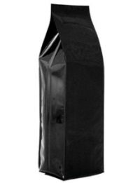 Foil Bags - Concealed-Seal Gusseted Foil Bags Black (Narrow) 5lb. No Valve