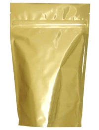 Foil Bags - Stand Up Foil Pouches Clear/Gold No Valve 2oz. + Zip