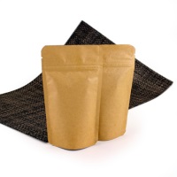 Foil Bags - Stand Up Foil Pouches Natural Kraft Paper No Valve 4oz. + Zip