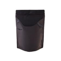 Mylar Bags - Stand Up Metallized Mylar Pouch Black 4oz. + Zip